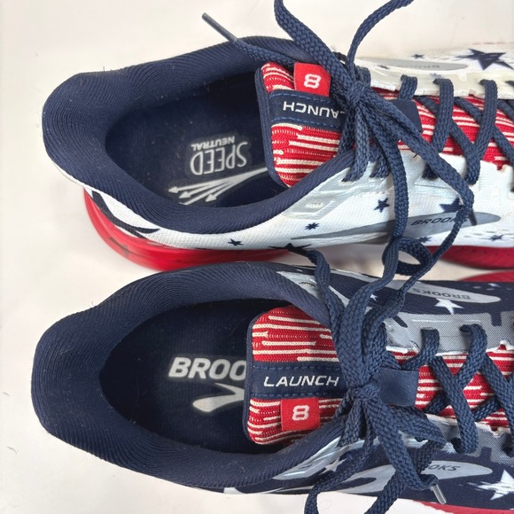 Brooks Launch 8 Running Shoes Stars Stripes Patriotic Red White Blue Size 9 - Picture 7 of 12